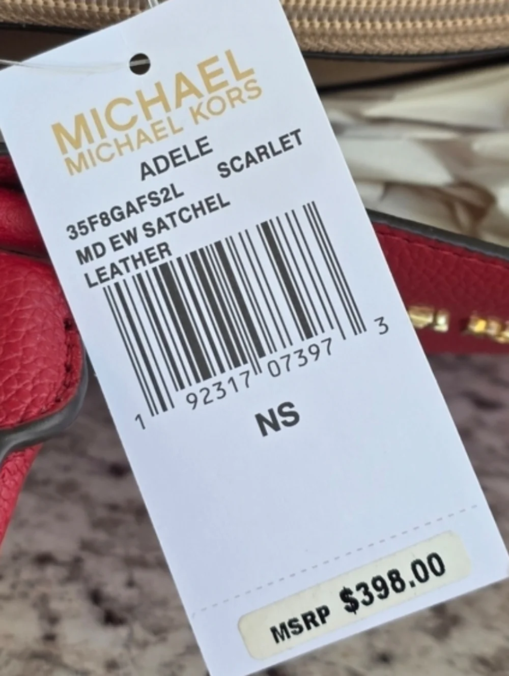 Michael Kors Adele Medium Red Satchel